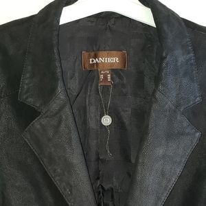Black Danier Leather Blazer Jacket LIKE NEW